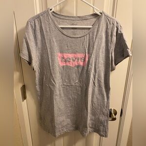 Levis XL Top Ladies Pink Gray Shirt T-shirt